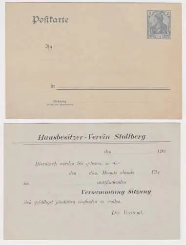 90909 DR Ganzsachen Postkarte P63 Zudruck Hausbesitzer-Verein Stollberg