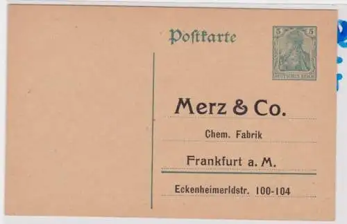 85986 Ganzsachen Postkarte P96 Zudruck Merz & Co. Chem. Fabrik Frankfurt am Main