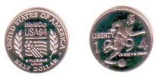 1/2 Dollar Silber Münze USA 1994 Fussball WM USA