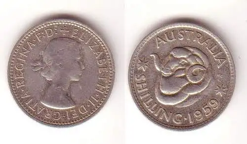 1 Schilling Silber Münze Australien 1959