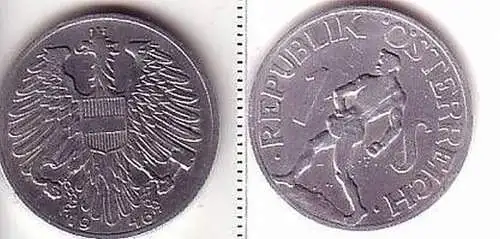 1 Schilling Aluminium Münze Österreich 1946