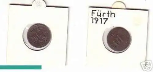 10 Pfennig Münze Notgeld Stadt Fürth in Bayern 1917