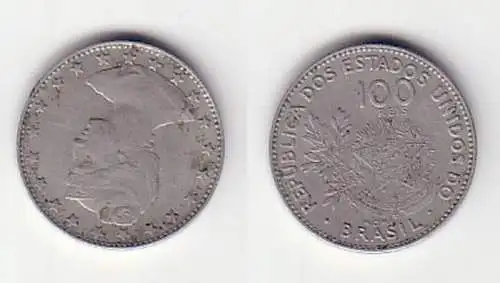 100 Reis Kupfer/ Nickel Münze Brasilien 1901