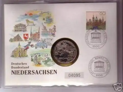 Schöner Numisbrief Bundesland Niedersachsen 1991