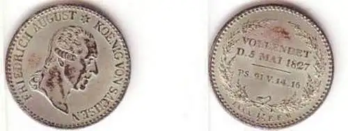 1/6 Taler Silber Münze Sachsen Friedrich August II 1827