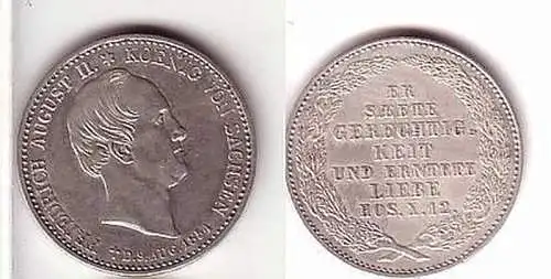 1/3 Sterbe Taler Silber Münze Sachsen 1854