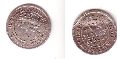 6 Mariengroschen Silber Münze Braunschweig-Lüneburg-Wolfenbüttel 1689