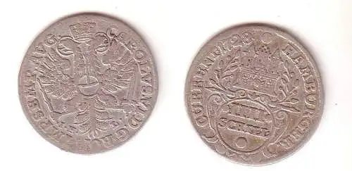 4 Schilling Silber Münze Hamburg 1728 f. ss