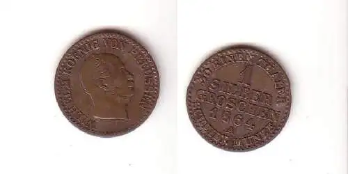 1 Silber Groschen Münze Preussen 1864 A s/ ss