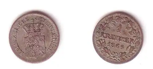 1 Kreuzer Silber Münze Bayern 1869 (113553)