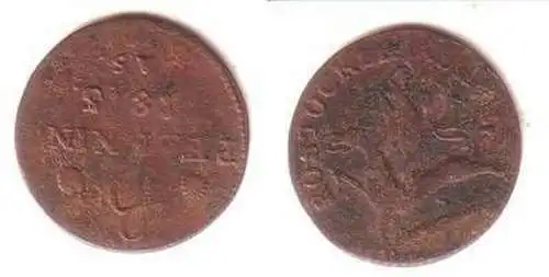 3 Pfennig Kupfer Münze Stadt Rostock 1815 AS