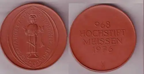 DDR Medaille aus Meissner Porzellan Hochstift Meissen 968-1976