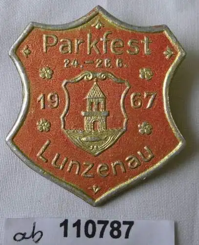 Seltenes DDR Papp Abzeichen Parkfest Lunzenau 1967 (110787)