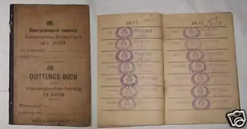 Quittungs-Buch der Maurergesellen-Innung Lodz 1908-1913