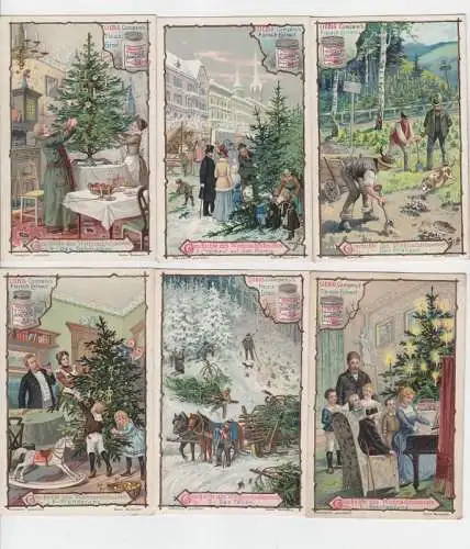 Liebigbilder Serie 499 "Geschichte des Weihnachtsbaumes " komplett 1901 (109845