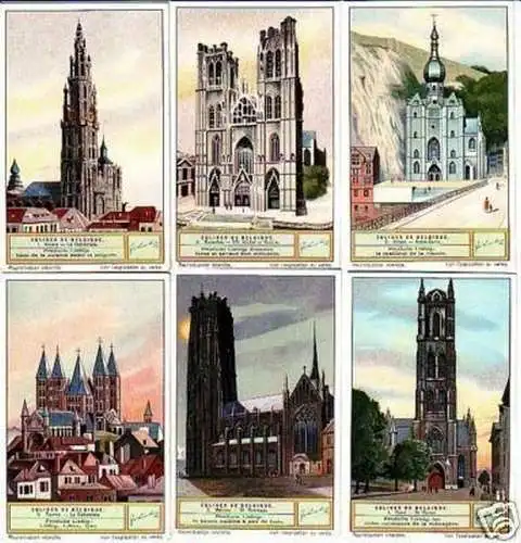 Liebig Serie kpl. 6 Sammelbilder Eglises de Belgique (o