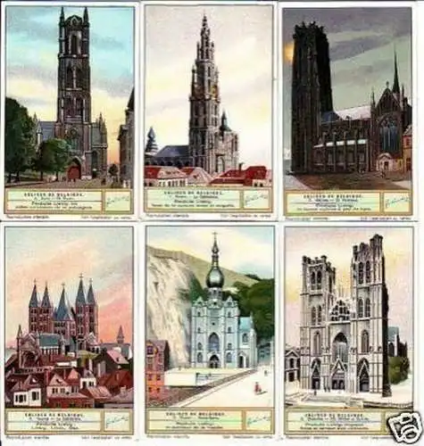 Liebig Serie kpl. 6 Sammelbilder Eglises de Belgique (M