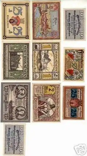 10 Banknoten Notgeld der Stadt Hann. Münden 1922