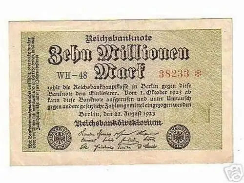 Seltene Banknote Inflation 10 Millionen Mark KN5stellig