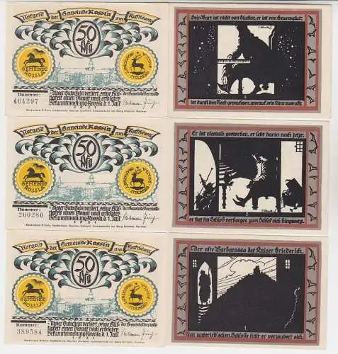 6 Banknoten Notgeld Gemeinde Rossla am Kyffhäuser 1921