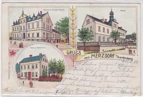 904848 Ak Lithographie Gruss aus Merzdorf bei Frankenberg 1906