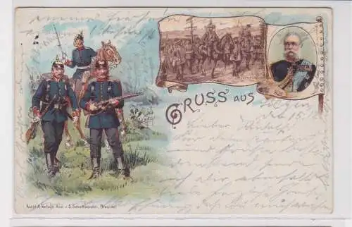 906814 Ak Lithographie Kaiser Wilhelm I Gruß aus ... 1911