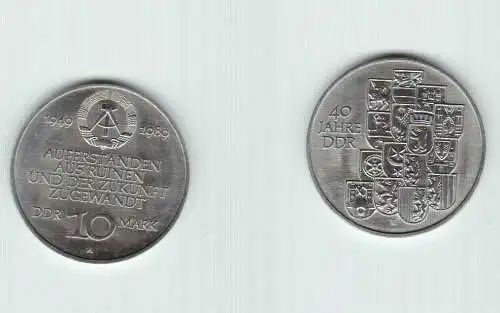 DDR Gedenk Münze 10 Mark 40.Jahrestag der DDR 1989 (144948)