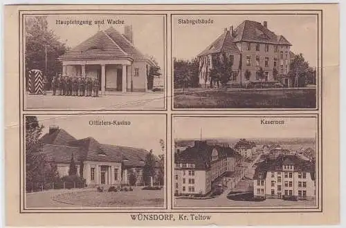 903678 Mehrbild Ak Wünsdorf Kreis Teltow Wache, Kasino, Kasernen usw. 1927