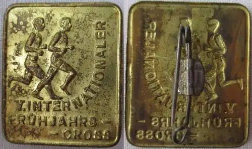 Altes DDR Blech Abzeichen V. Internationaler Frühjahrs Cross (113145)