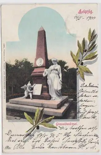 23199 Ak Leipzig Grassidenkmal 1900