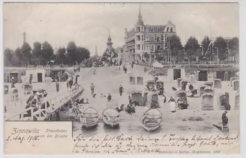 28541 Ak Zinnowitz Strandleben an der Brücke 1905