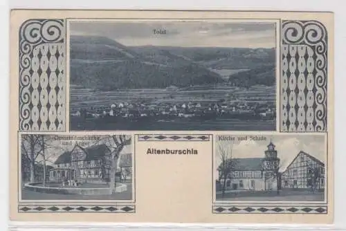 33371 Mehrbild Ak Altenburschla Gemeindeschänke und Anger, Kirche & Schule 1925