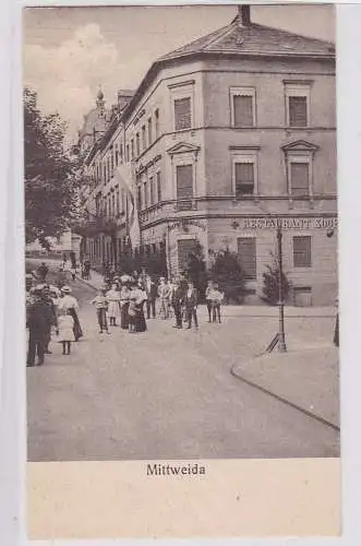 88969 AK Mittweida - Straßenansicht mit Restaurant Kögel und Biergrosshandel