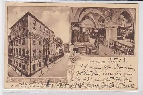 88745 Mehrbild Ak Leipzig Weinhandlung Hugo Krause Burgstrasse 19, 1923