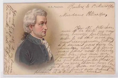 87266 Künstler AK Wolfgang Amadeus Mozart Portrait 1901