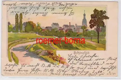 87283 Künstler Ak Lithografie Schönefeld Panoramaansicht 1905