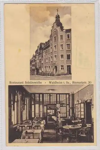 00579 Mehrbild Ak Waldheim Retsurant Schillereiche Bismarckstraße 30