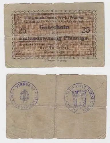 25 Pfennig Banknote Notgeld Stadtgemeinde Demmin in Pommern (131647)