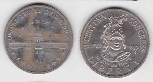 1/2 Dollar Münze USA 1989 200 Jahre Kongress (125143)