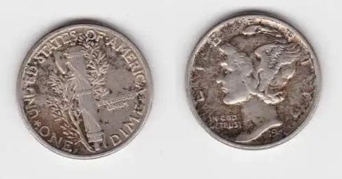 1 Dime Silber Münze USA 1944 Liberty (117417)