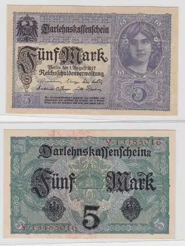 5 Mark Darlehnskassenschein Deutsches Reich 1.8.1917 Rosenberg 54 (125986)