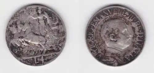 1 Lire Silber Münze Italien 1910 Quadriga (151657)