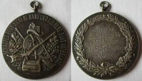 Alte Medaille Nussbr. Schützengilde Eisleben Jubiläums Schiessen 1921 (123935)