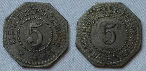 5 Pfennig Kleingeldersatzmarke Accumulatoren-Fabrik AG Hagen (151124)