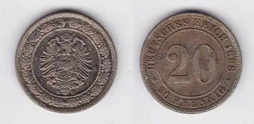 20 Pfennig Nickel Münze Kaiserreich 1888 E, Jäger 9 f.ss (150358)