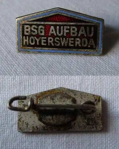 Emailliertes DDR Sport Abzeichen Fußball BSG Aufbau Hoyerswerda (136394)