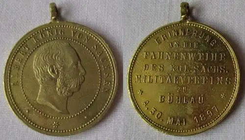 Seltene Medaille Fahnenweihe des Kgl.sächs. Militär Verein Bühlau 1897 (148333)