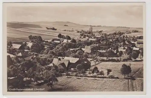 27042 AK Groß-Hartmannsdorf im Erzgebirge - Oberdorf, Ortsansicht 1939