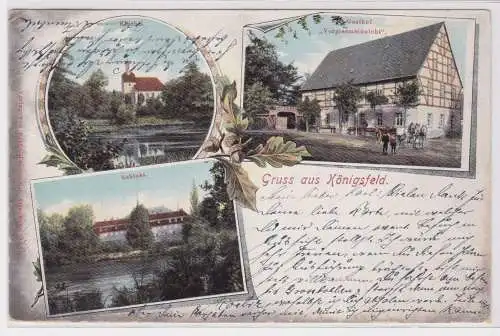 901038 Mehrbild Ak Gruß aus Königsfeld Gasthof, Kirche, Schloß1906