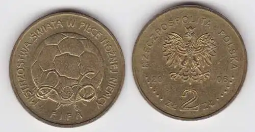 2 Zloty Messing Münze Polen FIFA Fussball WM in Deutschland 2006 (110651)